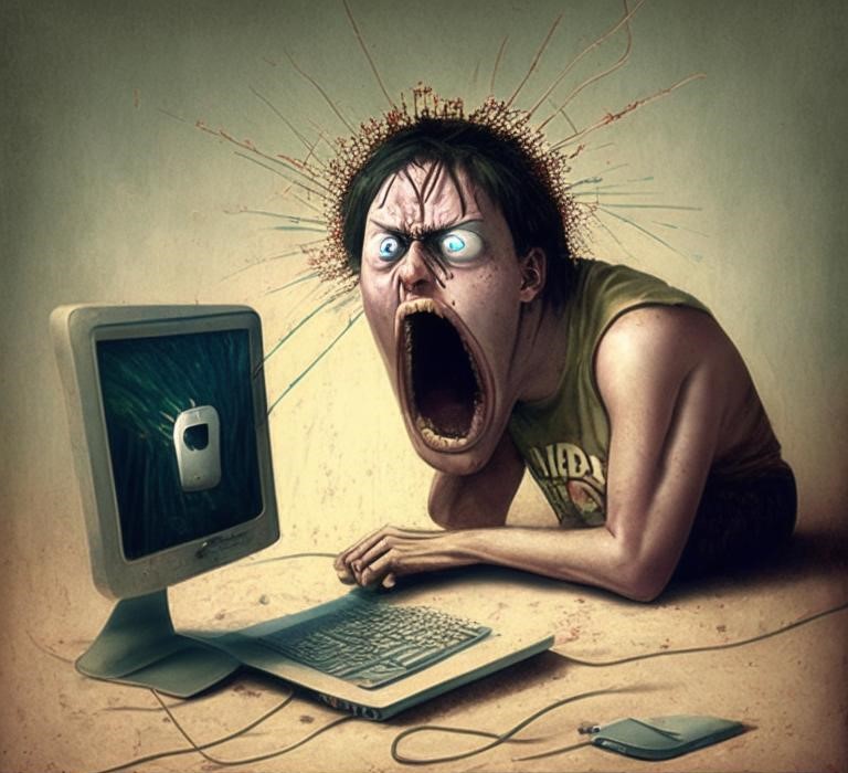 Изображение сгенерировано нейросетью «Кандинский» по запросу «Оскорбление через интернет» Изображение сгенерировано нейросетью «Кандинский» по запросу «Оскорбление через интернет»